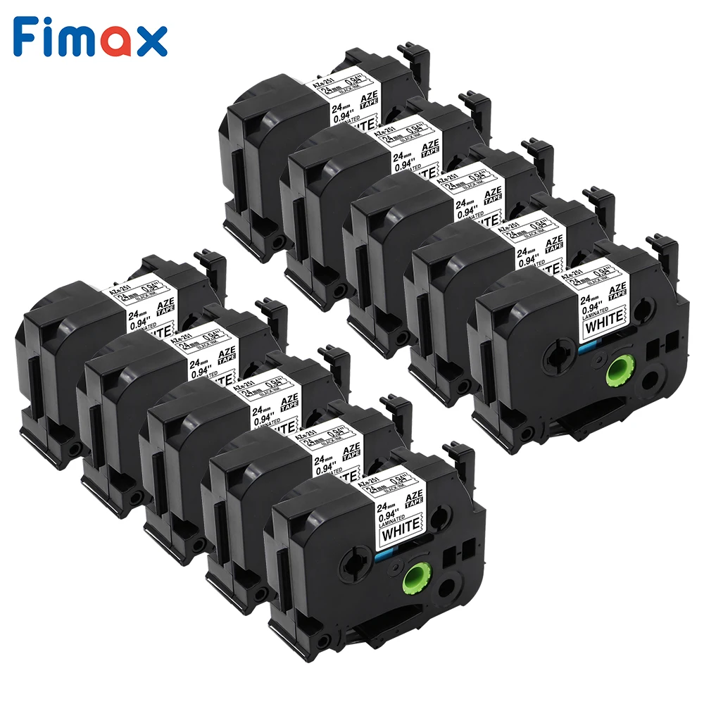 

Fimax 10 Packs Compatible for Brother P-touch Label Tape TZe-251 TZ-251 24mm*8m Black on White for Brother P-touch Label Printer