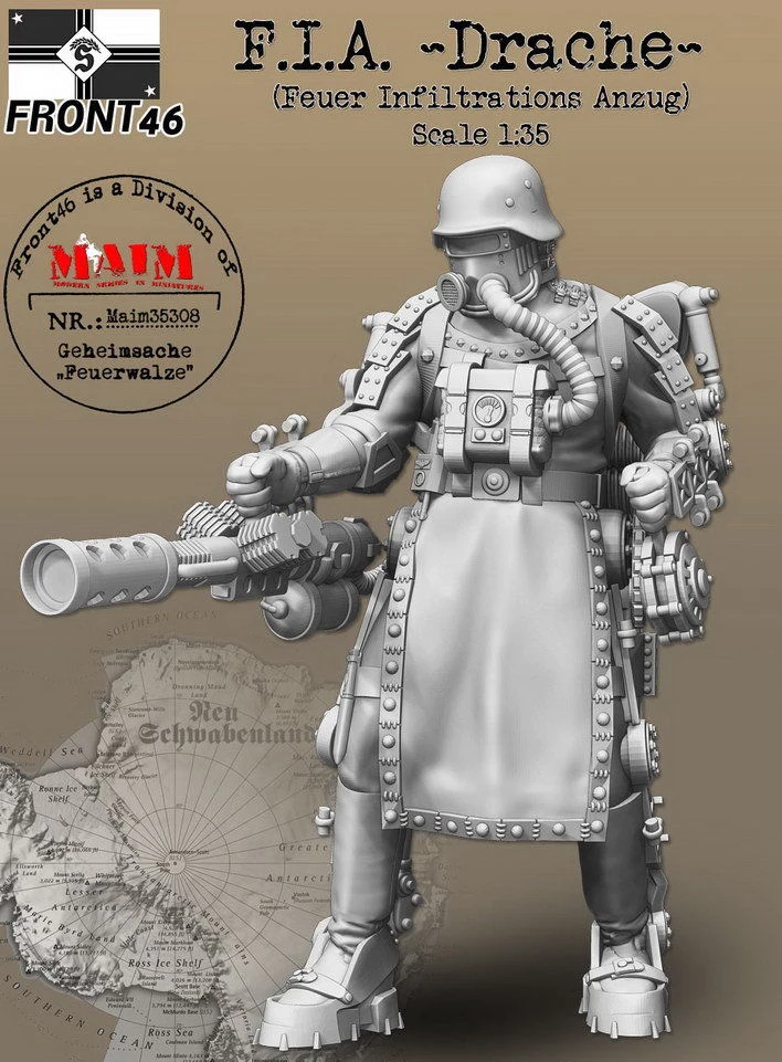 Unpainted Kit  1/35  modern soldier with Drache (Fire Infiltration Suit)    figure Historical Uncolor Resin kit miniature model