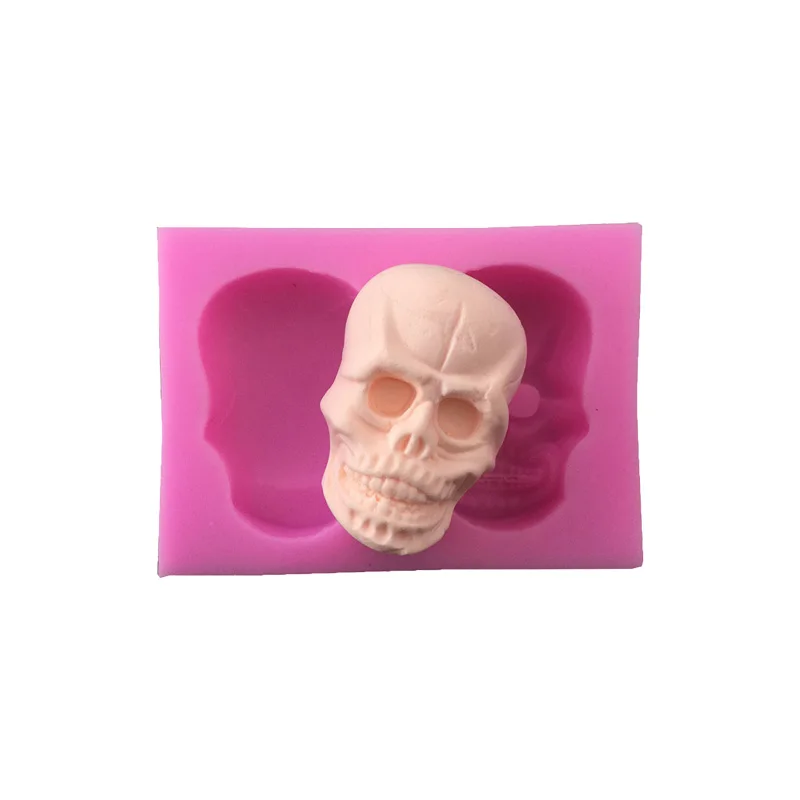 Skull Christening Mould Halloween Fondant Cake decoration Silicone Molds Cupcake Baking Tools handmade soap mold