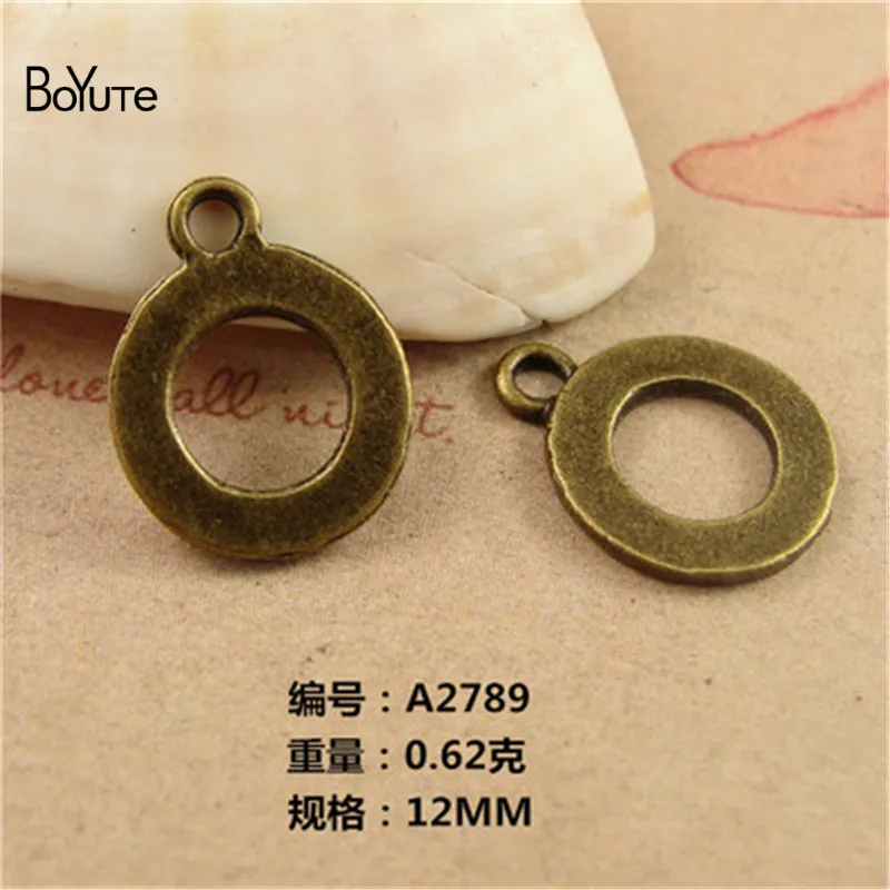 BoYuTe (200 Pieces /lot) 12MM Antique Bronze Plated Alloy Letter O Charms Diy Bracelet Necklace Metal Jewelry Accessories Making