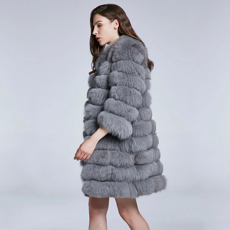 2020real fox fur  removable bottom women Fox fur coat warm thick HWT-C01