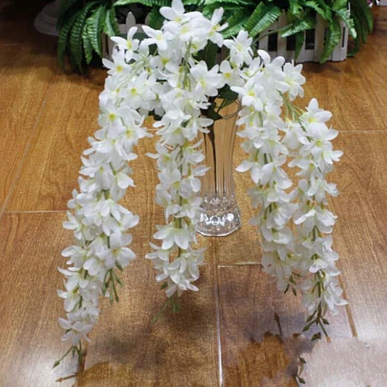 5 Branche for one piece Elegant Artificial Hanging Orchids Wisteria Garland Flower For Home Ornament Wedding Decoration Supplies