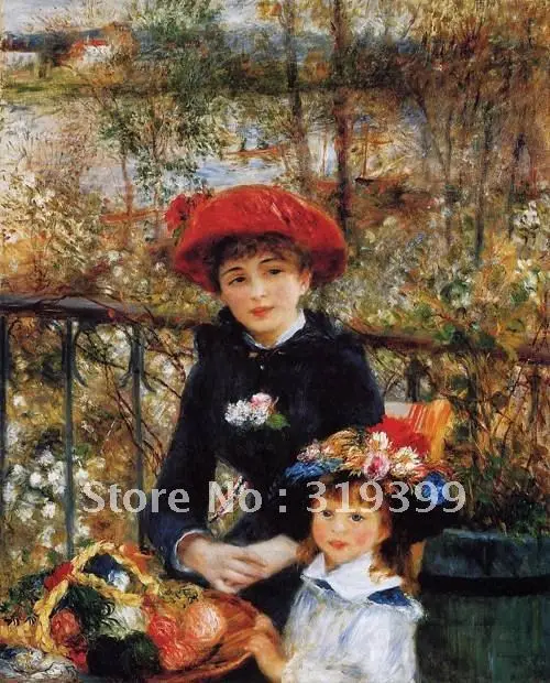 

Linen Canvas Oil Painting reproduction,Two Sisters on the Terrace by pierre auguste renoir, Free DHL Shipping,100% handmade