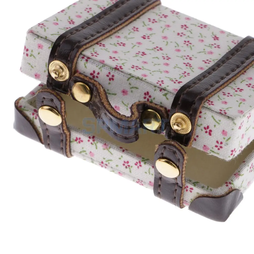 1/6 Scale Vintage Suitcase Luggage Cases 6th Dollhouse Miniature Dollhouse Decoration Accessories