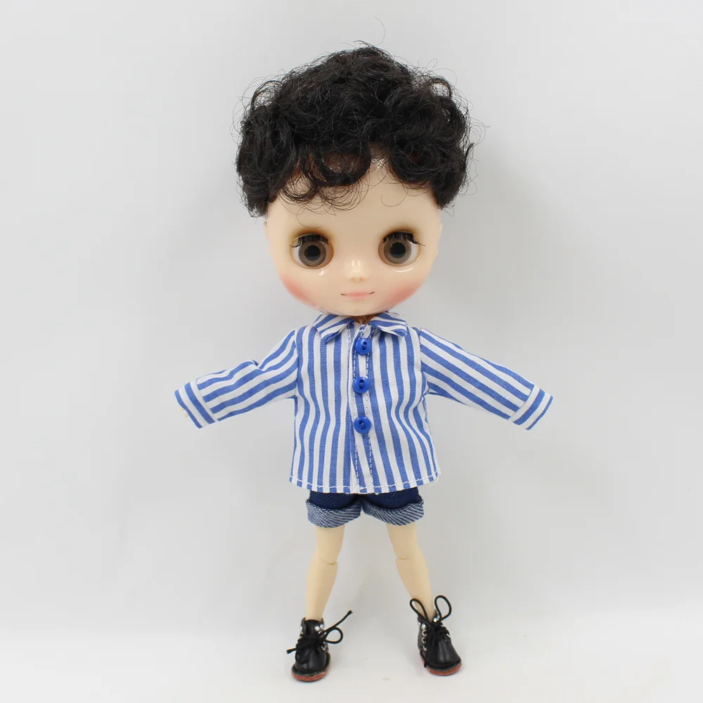 Middle Blyth Doll 20cm Outfit Stripe Shirt Pants Cool Style Free Shipping