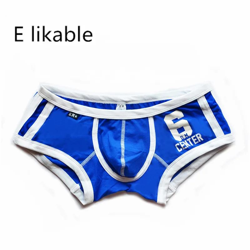 E likable-Roupa íntima masculina de algodão estampada com letras de quatro estações, calça respirável confortável, calça sexy de cintura baixa, nova