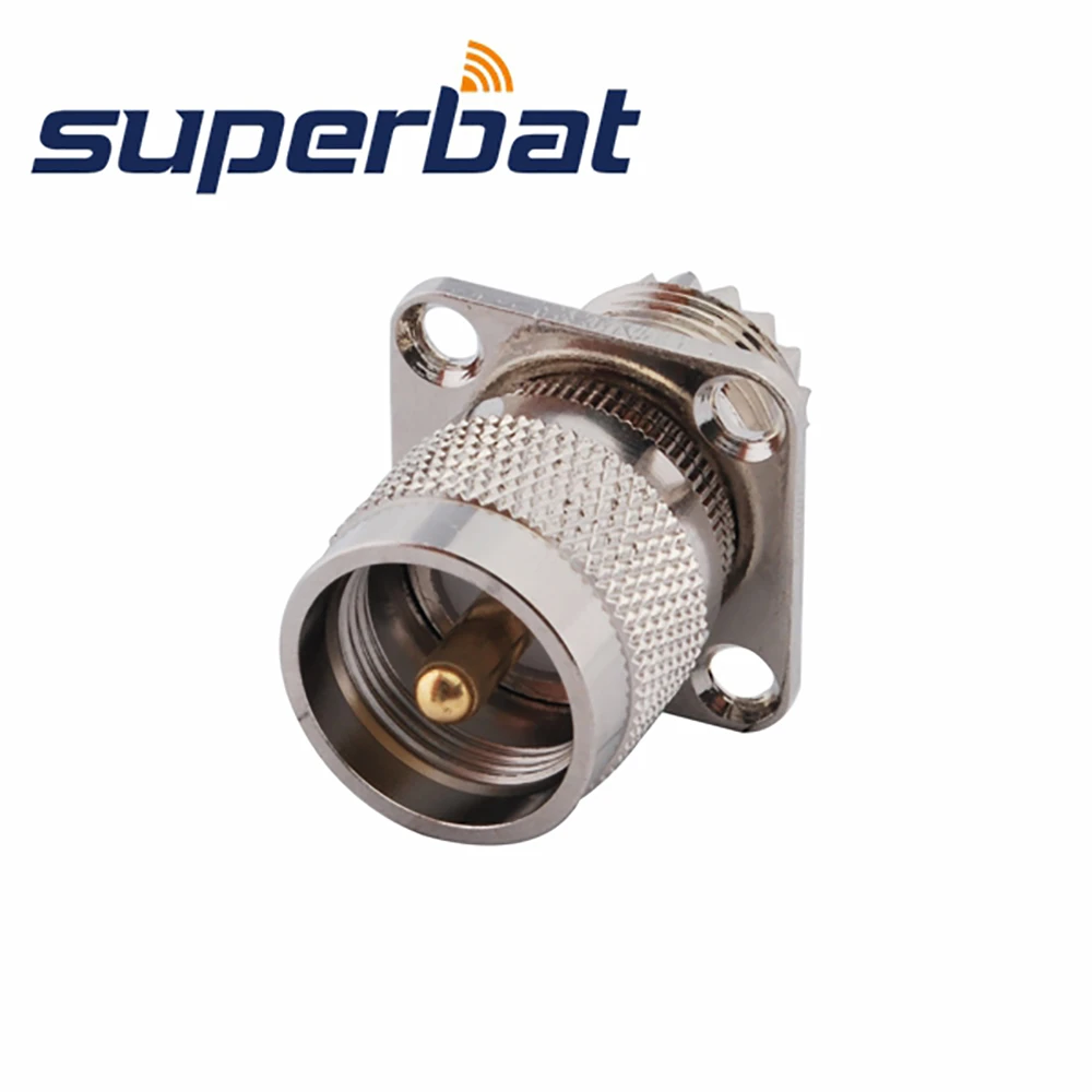 Superbat Adaptador UHF UHF Macho a UHF Hembra Montaje en Panel Conector Coaxial RF