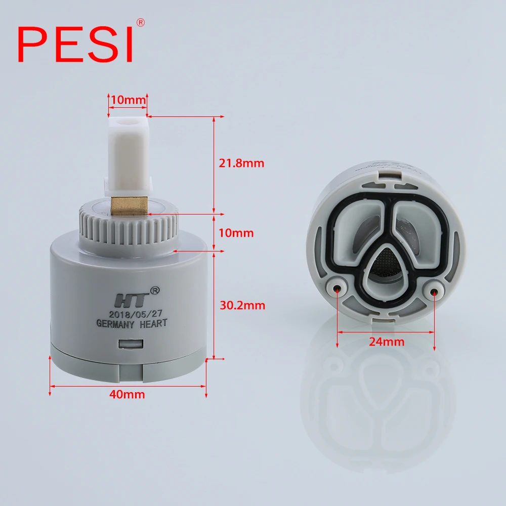 25mm / 35mm / 40mm Ceramic Cartridge Faucet Cartridge Mixer Low Torque Faucet Accessories Spindle Free Rotation Flat Base.