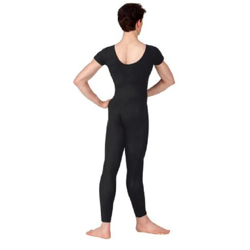 Speerise MenS Spandex Short Sleeve Unitard Adult Full Body Black Tight Yoga Jumpsuit Gymnastics  Dancewear Costumes Bodysuit