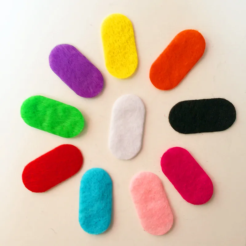 200pieces/lot mix color Padded Felt elliptoid shape craft  DIY Appliques Clothing decoration Scrapbook A15B*2
