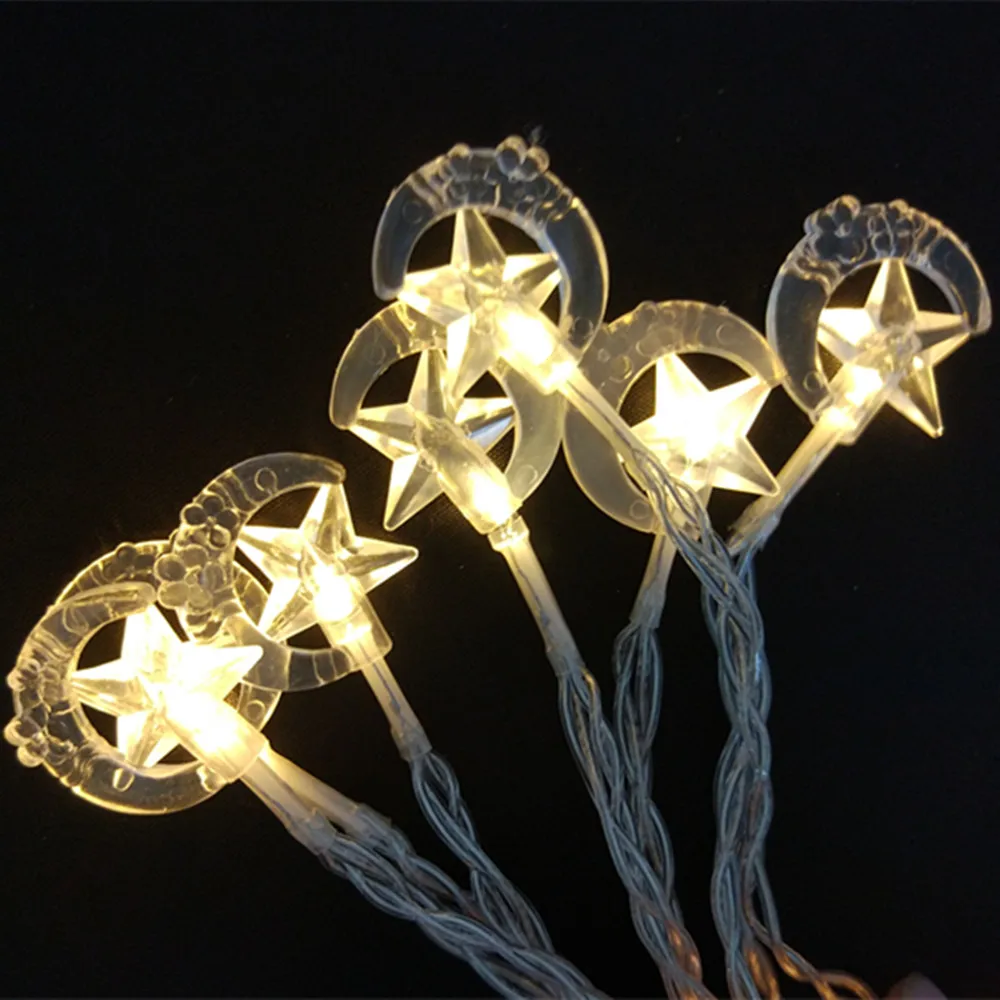 YIYANG Star Battery Powered Moon String Garland Lighting Wedding Decoration Room Christmas Xmas Garden light Ramadan Decoraccion