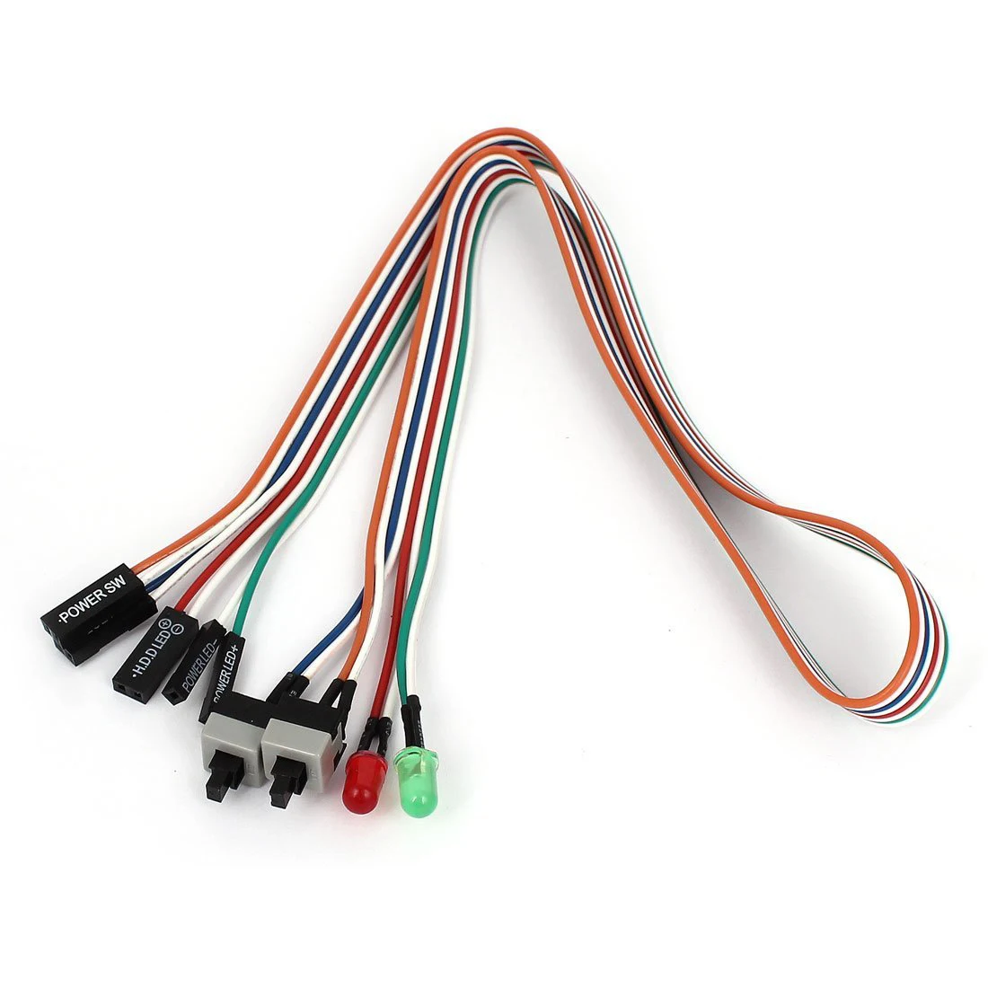 In stock PC Case Red Green LED Lamp ATX Power Supply Reset HDD Switch Lead 20
