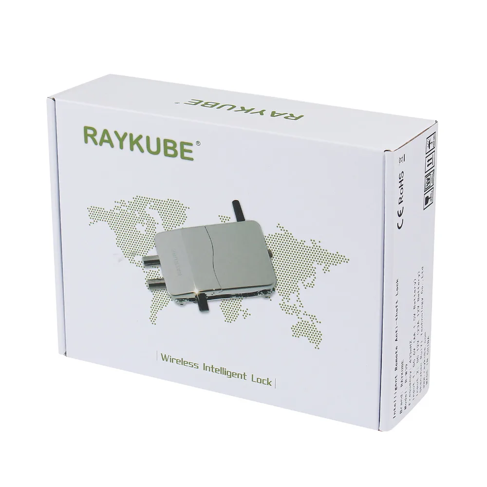 Cerradura electrónica RAYKUBE, cerradura inteligente con Control remoto inalámbrico sin llave, Invisible para seguridad del hogar, Kit DIY R-W39