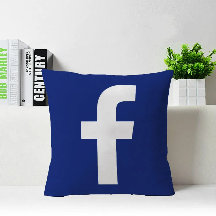 

Hot Selling social media facebook Customized Zippered Square Throw Pillowcase Zippered Pillow Sham Protector Popular Pillow case