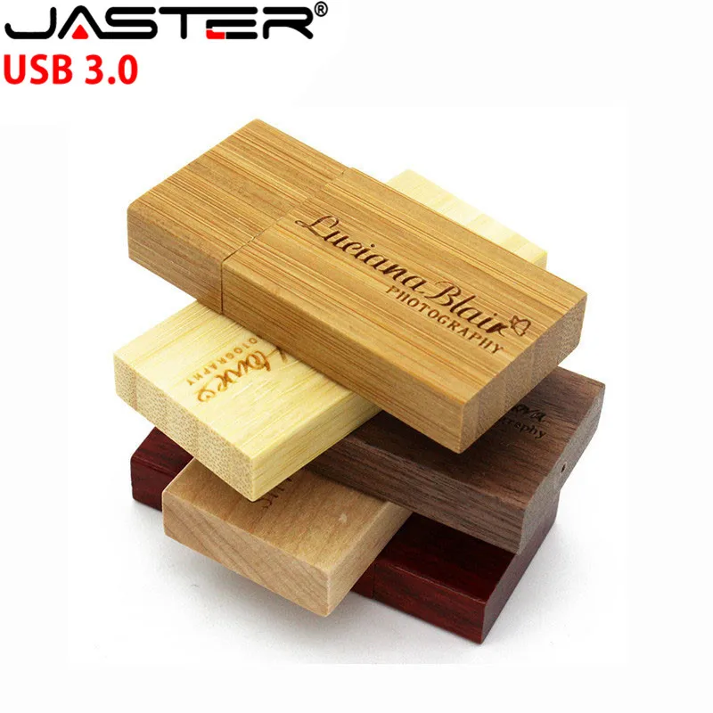 JASTER USB 3.0 Wooden block  Flash Drive red wood pendrive 4GB 8GB 16GB 32GB 64GB Pen  Memory Stick U Disk gift