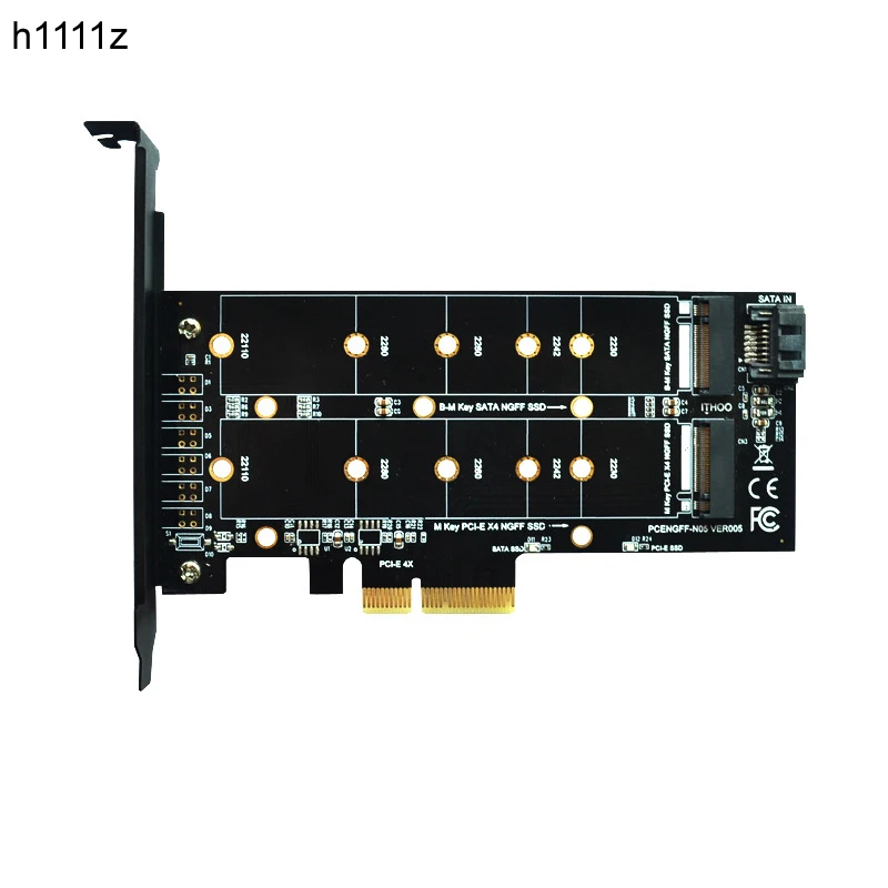 PCIE to M2 Adapter M2 SSD NVME M Key M.2 NGFF B Key SATA Port to PCI Express 3.0 x4 Raiser Card Suppor 2280 2260 2242 2230 22110