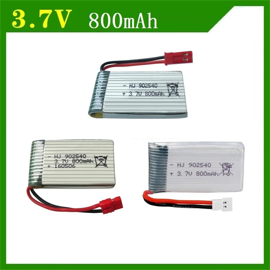 3,7 В 800 мАч 902540 Аккумулятор для X5C X5SC X5SW M68 X5HC X5HW X400 X800 четырехосевая модель самолета 3,7 В 800 мАч Lipo аккумулятор 2 шт.