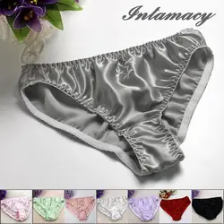 Mid Waist 100% real Silk Underwear panties briefs, XXXl,3XL size