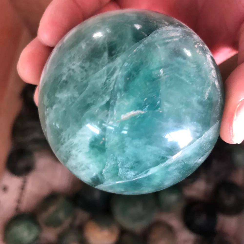 1pcs Rare Mexican green fluorite crystal ball cures reiki quartz ball