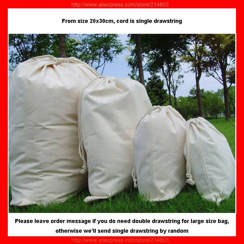 Extra Large Natural Cotton Storage Dust Bags for Packaging 90x92cm-100Pack