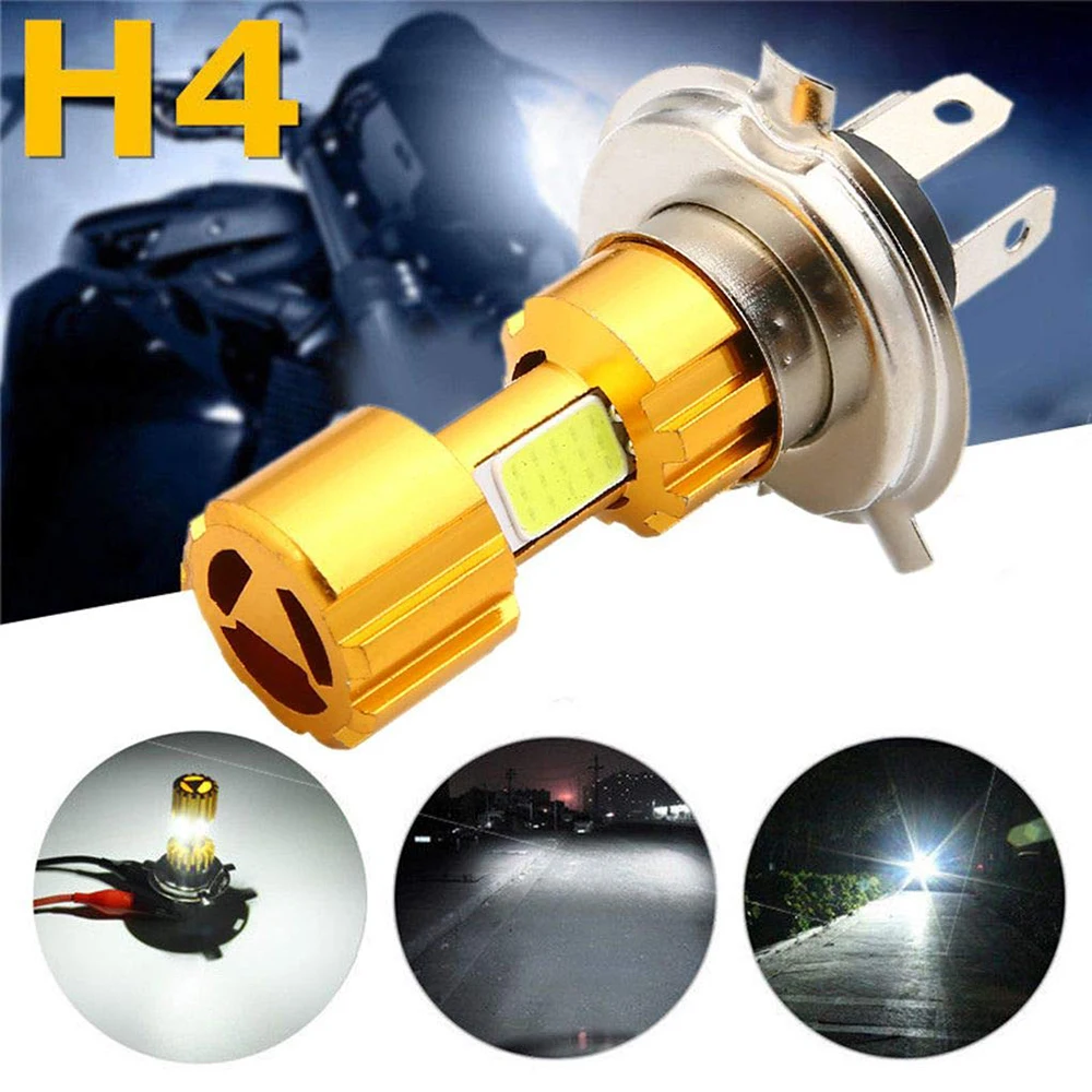 COB 18W H4 Connect  LED Motorcycle White Light Headlight Bulb 2000LM 6000K High / Low Beam Light Newest Headlight Bulb