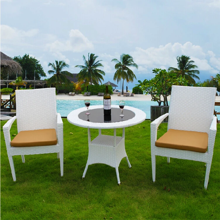 2018 new design garden rattan chairs hot sales outdoor leisure PE rattan chair  coffee table outdoor furniture cafechairs