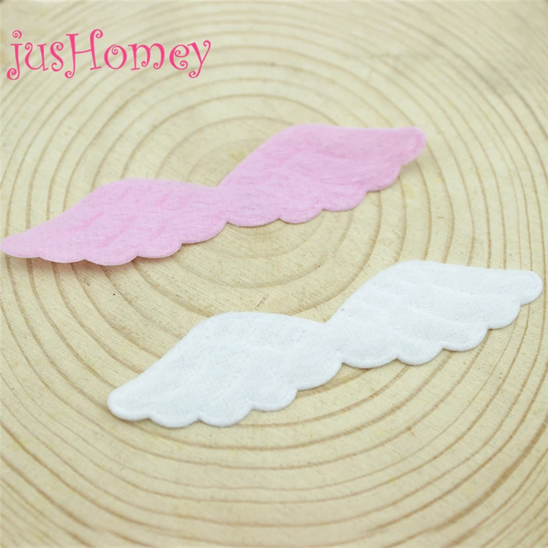 50PCS Flocking Fabric Angel Wing Patches 2.75