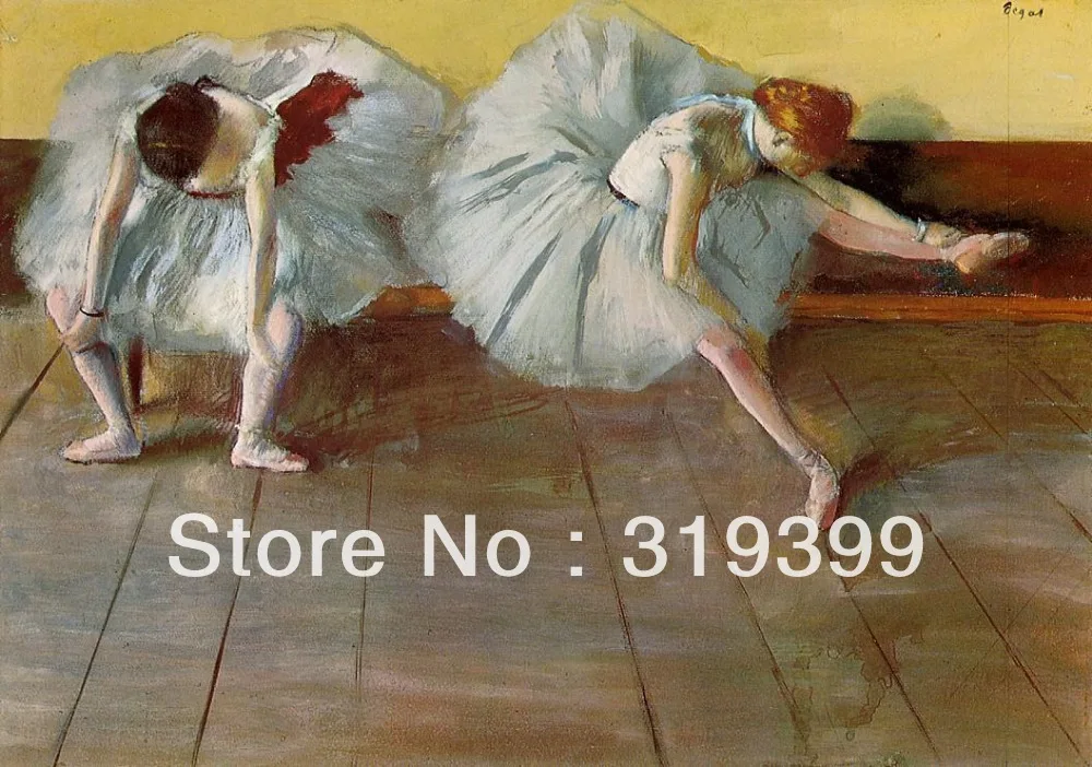 

Oil Painting Reproduction on Linen Canvas,Tuileries,Two Ballet Dancers by edgar degas ,Free Shipping,Museum quality