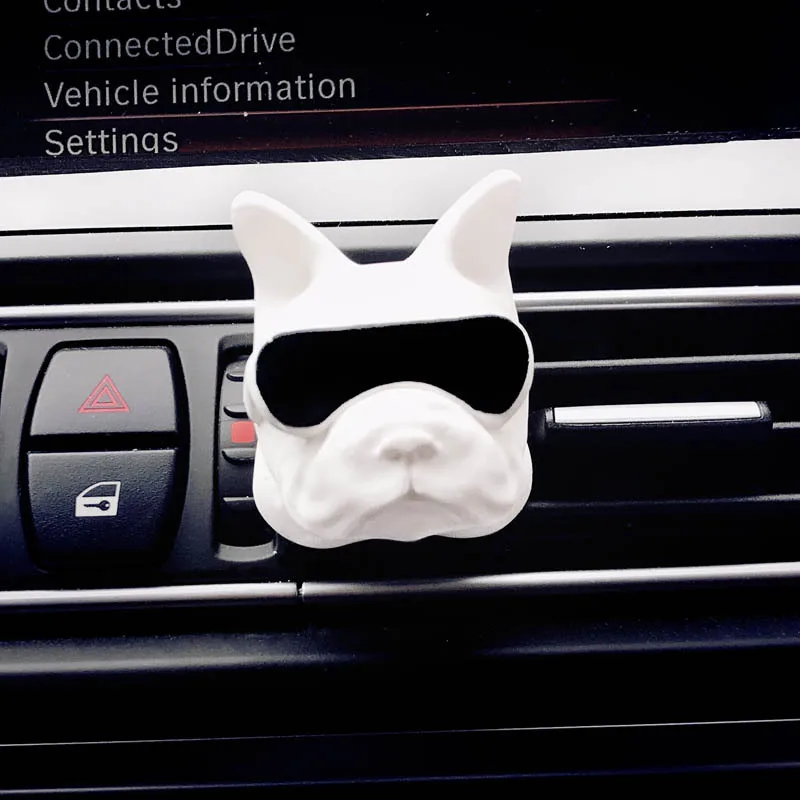 Bulldog Car Air Freshener perfume Automobile Interior Perfume Clip Fragrance Decoration Bull Dog Ornaments Car Accessories