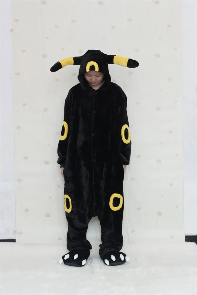 Adult Umbreon Onesies Pajamas Anime Cosplay Costume Kigurumi For Women Man Sleepwears Unisex Party Costumes