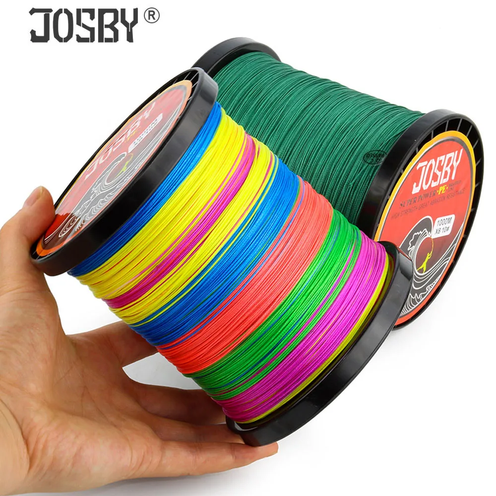 JOSBY 4 Braid Fishing line 10-120LB 150M 300M 500M 1000M 4 Strands Braid Fishing line Multifilament Fishing Wire Carp Fishing