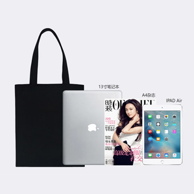 Multicolor High-Quality Women Men Handbags Canvas Tote bags Reusable Cotton grocery Zippered shopping bag Eco Foldable