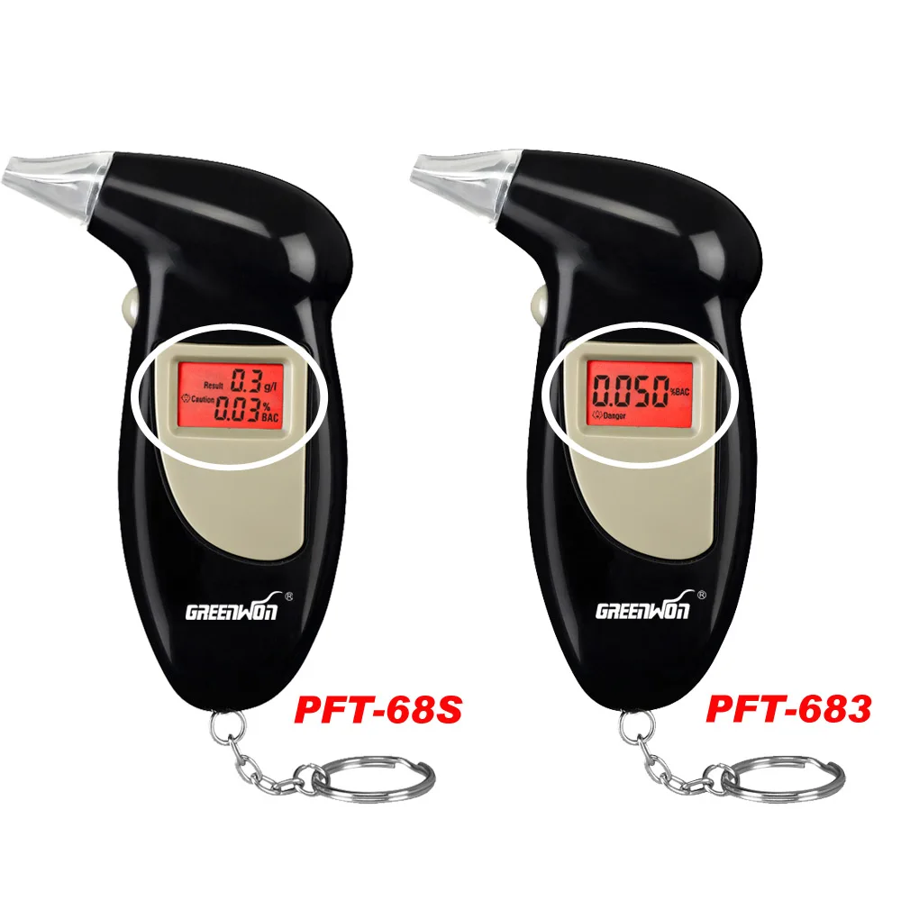 

2PCS/ 2019 Fashion Professional Mini Police Digital LCD Breath Alcohol Tester Breathalyzer PFT-683 Free Shipping Drop Shipping