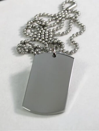 HOT SALES STAINLESS STEEL HEAVY DUTY POLISHED DOG TAG NECKLACE  SIDED MIRROR LIGHT DOG TAG ENGRAVE  FH890258