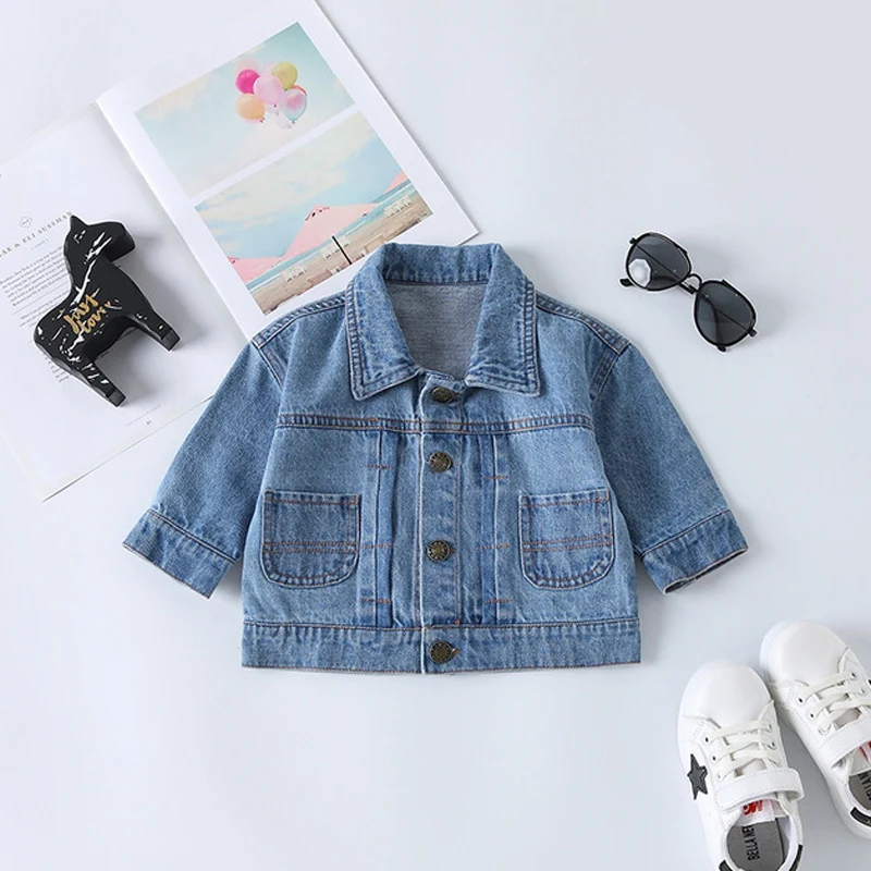 2019 New Arrival Baby Girls Boy Denim Jacket Casual Long Sleeve Jeans Jacket Fashion Outerwear Baby Clothes LZ104