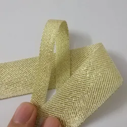 10-50mm larghezza Twill d'oro nastro in poliestere fettuccia per rilegatura diagonale per progetti artigianali borsa fai da te nastro in Twill Lurex oro/argento