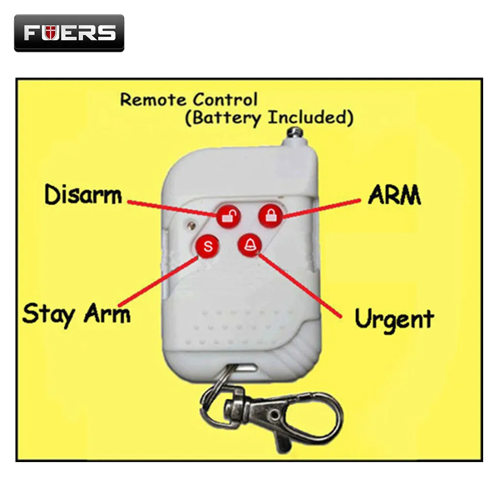 Fuers Wireless Remote Control 433mhz 12V Keychain Key Telecontrol For PSTN GSM Home Burglar Security Burglar Alarm System