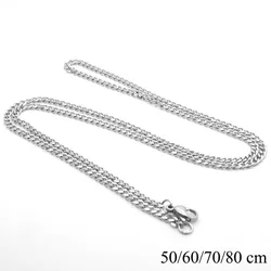 Wholesale Jewelry -- 50/60/70/80/90 cm 316L Titanium steel White Long Chain Necklaces for Men Fashion Jewlery No Fade
