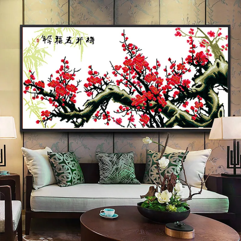 

Diamond Embroidery Mosaic Painting Cross Stitch Full Plum Blossom Tree Round Big Painting Chinese DIY 5D/3D Sale Decoration Gift