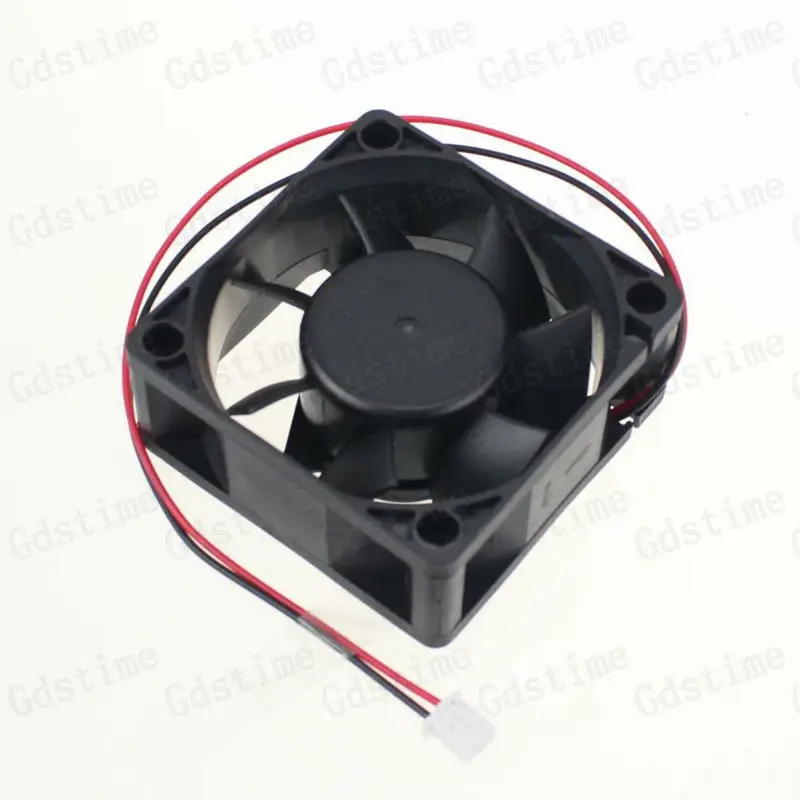 Gdstime-ventilador de refrigeración sin escobillas, 1 unidad, DC 12V, 2 pines, 60mm x 60mm x 25mm, 6cm, 6025, plástico negro