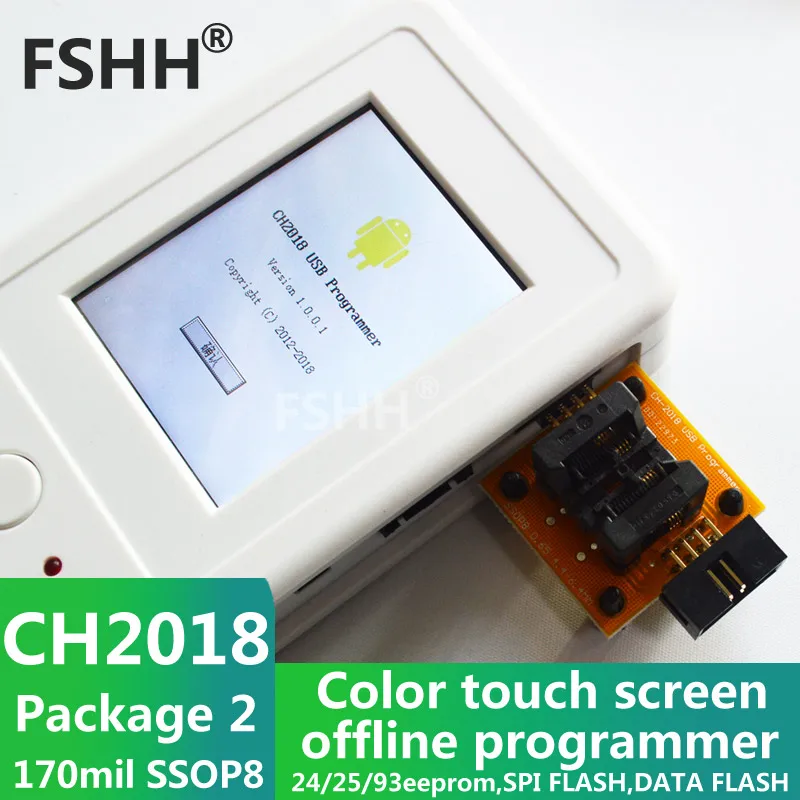 CH2018 اللون شاشة حاليا مبرمج SPI مبرمج 24/25/93EEPROM البيانات SPI فلاش مع 170mil SSOP8 المقبس محول