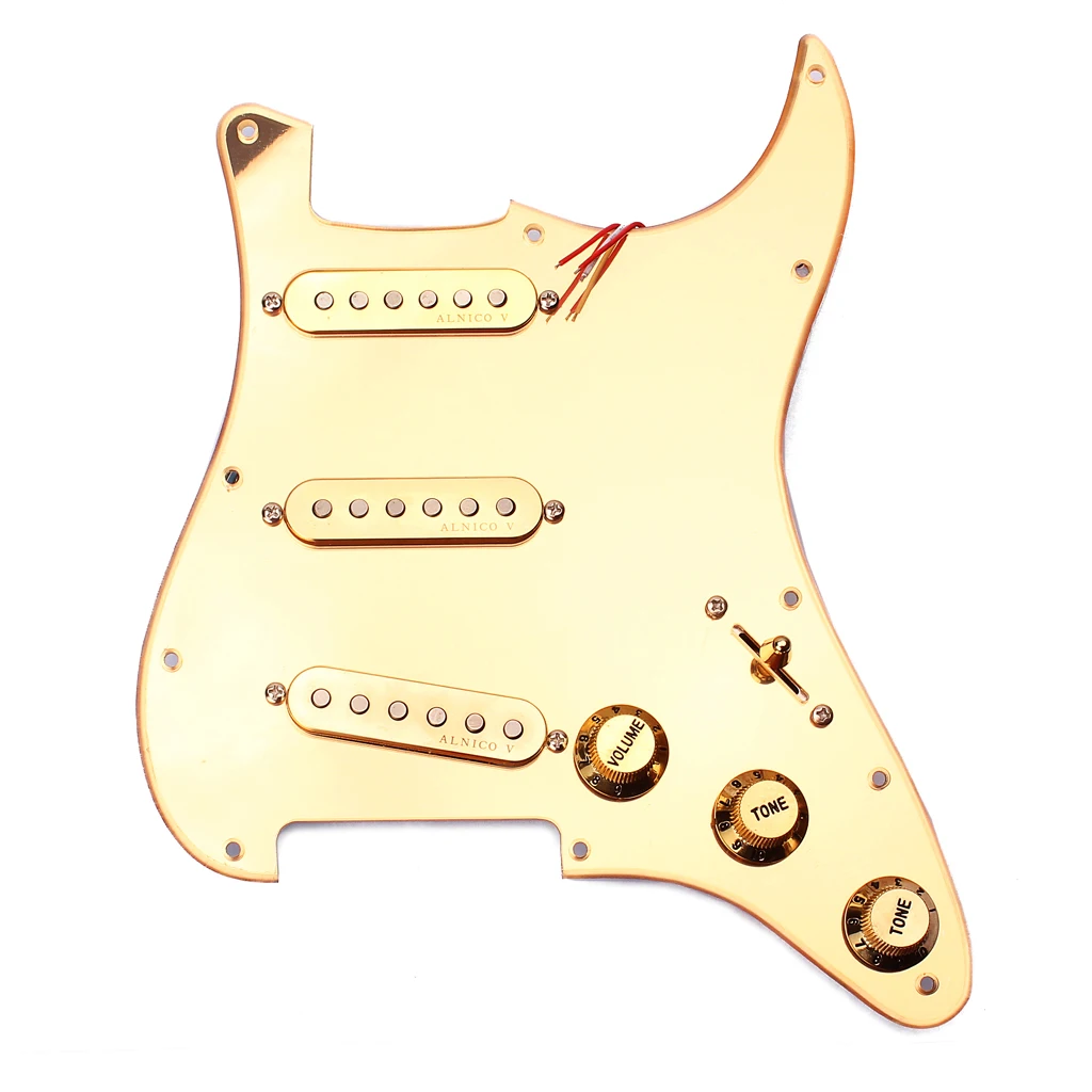 282*225*50mm lustro powierzchni Prewired 3 pojedyncza cewka Pickguard SSS dla Fender gitara złota