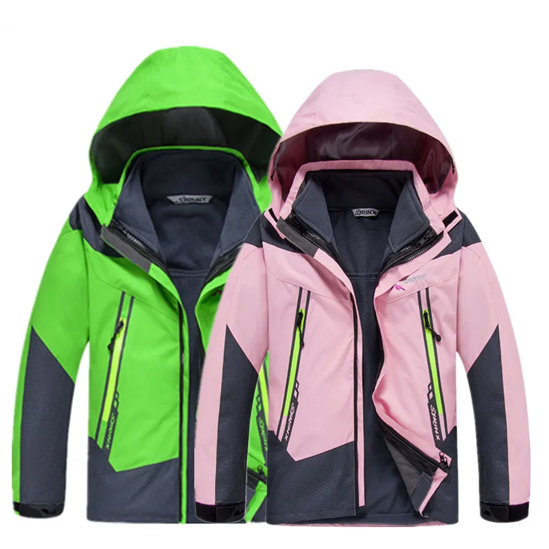 

Boys Girls 3in1 Windbreaker Waterproof Fleece warm Hooded Softshell Coat Outdoor Camping Hiking Ski Jacke Winter Autumn Children