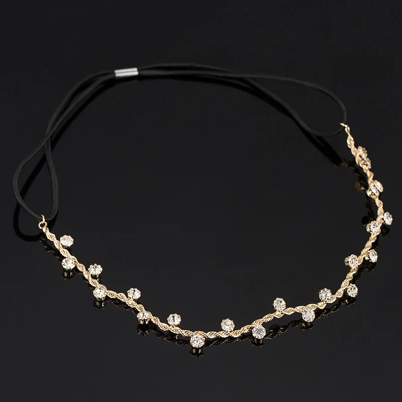 Women Hair Accessories Crystal Chain Charms Head Bands Women Jewelry Wedding Bridal Hair Jewelry H008