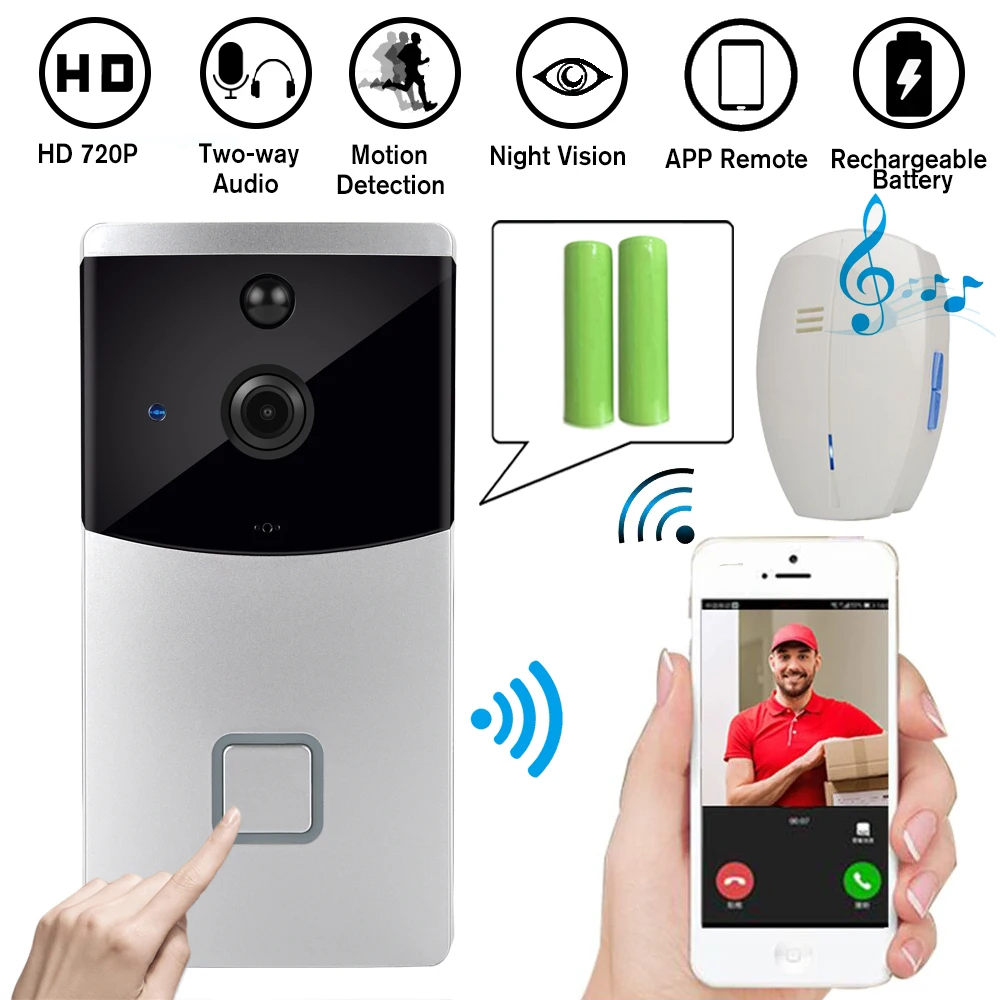 ICSee-Smart IP Video Intercom, WiFi Vídeo Door Phone Bell, WiFi Campainha, IR Alarme, Câmera de Segurança Sem Fio para Apartamentos