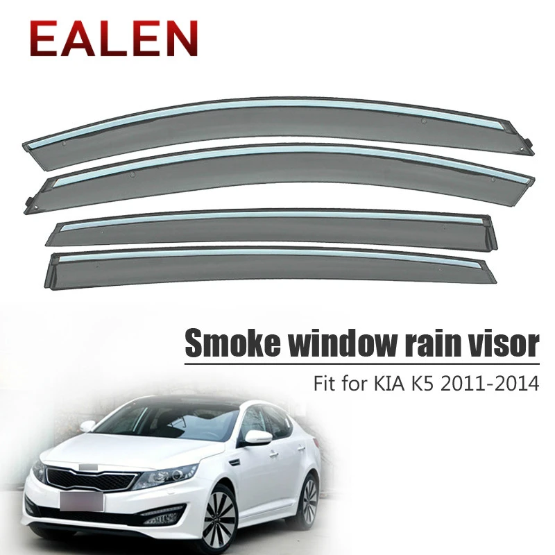 EALEN For Kia K5/Optima 2011 2012 2013 2014 Styling Vent Sun Deflectors Guard Accessories 4pcs/1Set Smoke Window Rain Visor