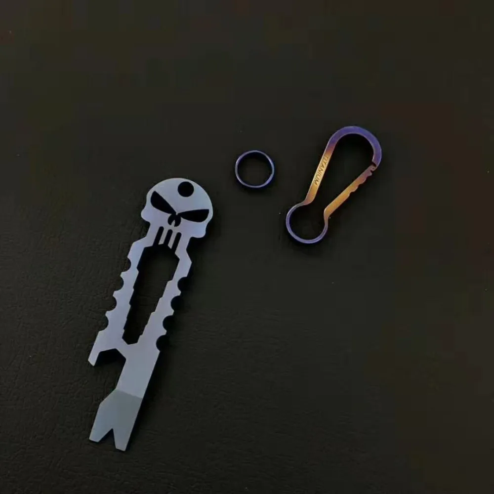 TC 4 titanium muti  key chains function spanner bottle opener keychains