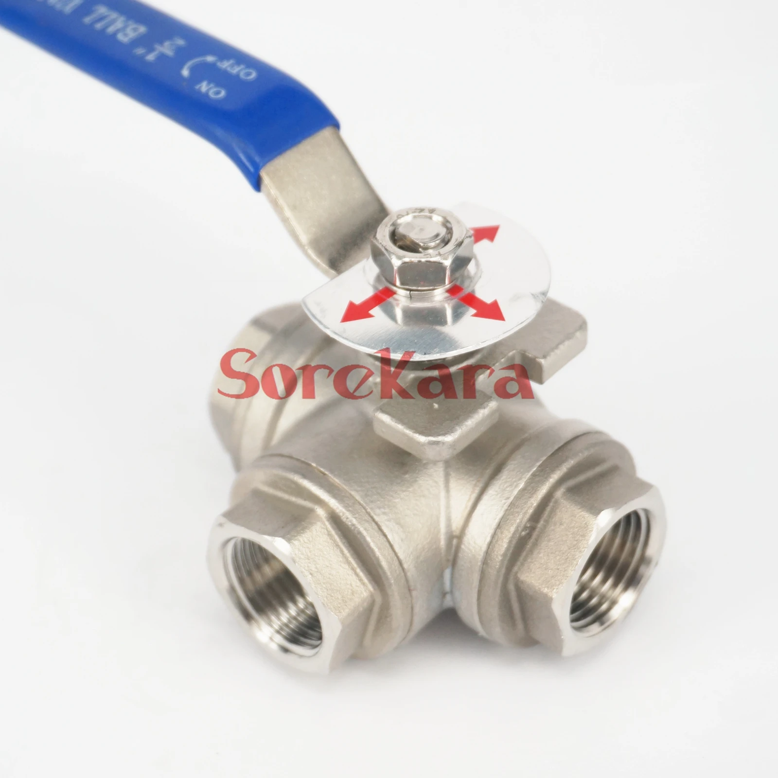 

DN15 1/2" BSP Female Thread 304 Stainless Steel 3 Way T Port Ball Valve oil water air 229 PSI Plumbing