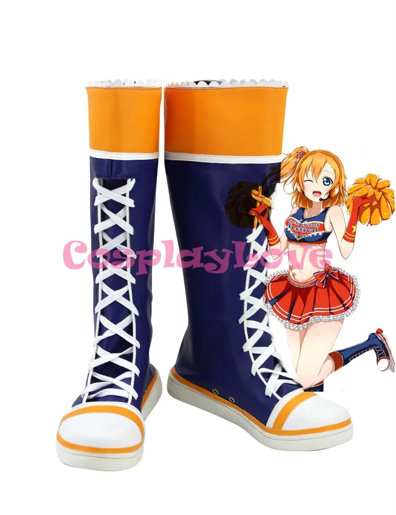 

Newest Custom Made Japanese Anime Lovelive! Paradise Live Kousaka Honoka Cheerleader Cosplay Shoes Boots For Halloween Christmas