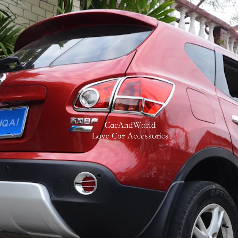 

For 2008 2009 2010 2011-2015 Nissan Qashqai Rear lights cover Tail lamp Trim ABS Chrome Decoration Car-covers Accessories